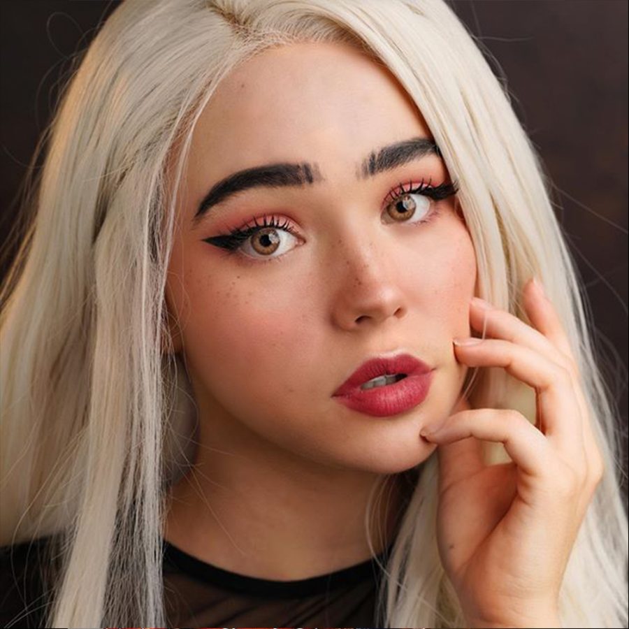 White Blonde Natural Straight Synthetic Lace Front Wig HS0006