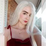 White Blonde Natural Straight Synthetic Lace Front Wig HS0006