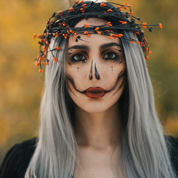 Musegetes Ombre Silver Straight Synthetic Lace Front Wig HS0021
