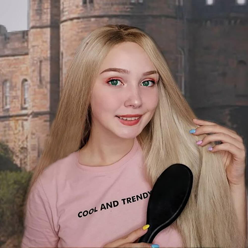 Ombre Blonde Straight Synthetic Lace Front Wig HS0023