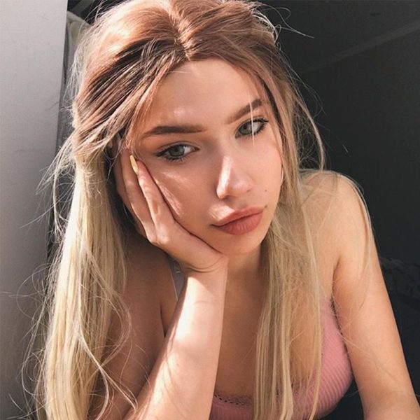 Ombre Blonde Straight Synthetic Lace Front Wig HS0023