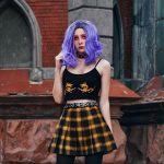 Musegetes Ombre Purple Short Wavy Synthetic Lace Front Wigs HS0026