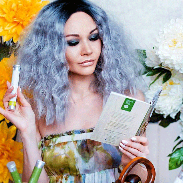 Musegetes Ombre Grey Bob Curly Synthetic Lace Front Wigs HS0032