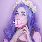 Musegetes Lavender Purple Synthetic Lace Front Wigs HS0038