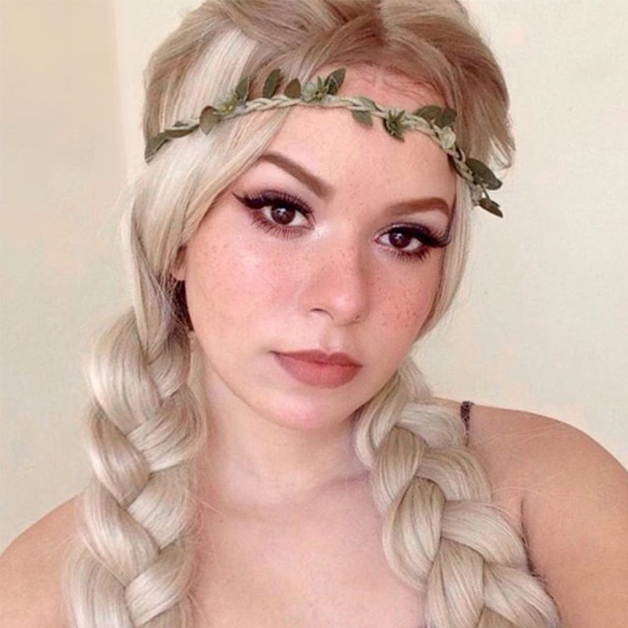 Musegetes Ombre Blonde Long Straight Synthetic Lace Front Wigs HS2013