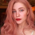 Peach Pink Wavy Synthetic Lace Front Wigs HS2023