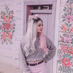 Musegetes Ombre Silver and Pink Synthetic Lace Front Wigs HS2025