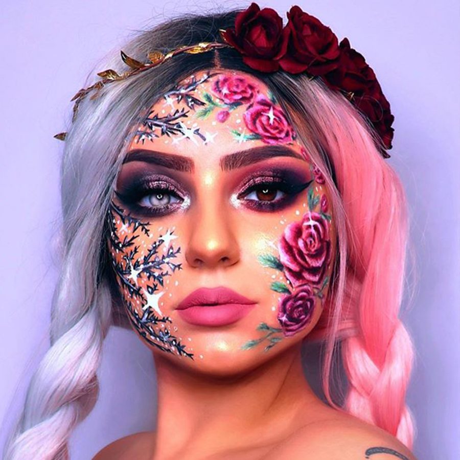 Ombre Silver and Pink Synthetic Lace Front Wigs HS2025