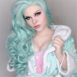 Musegetes Light Green Wavy Synthetic Lace Front Wigs HS3019