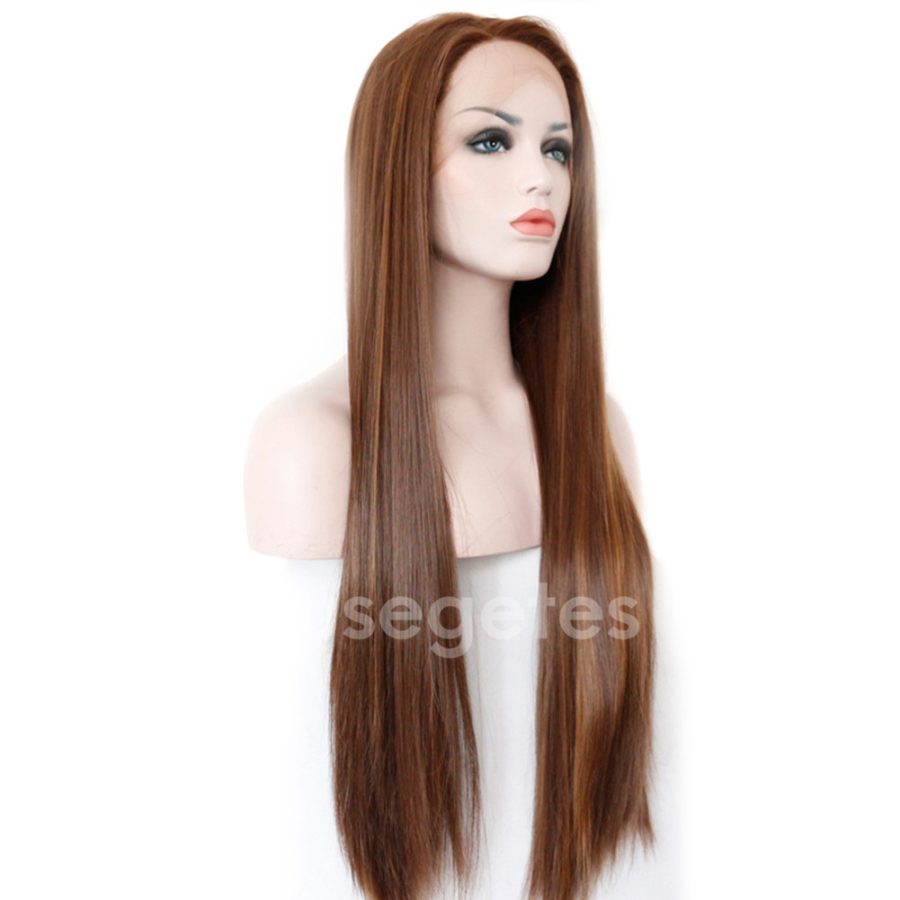 OMBRE BROWN STRAIGHT SYNTHETIC LACE FRONT WIGS HS3028