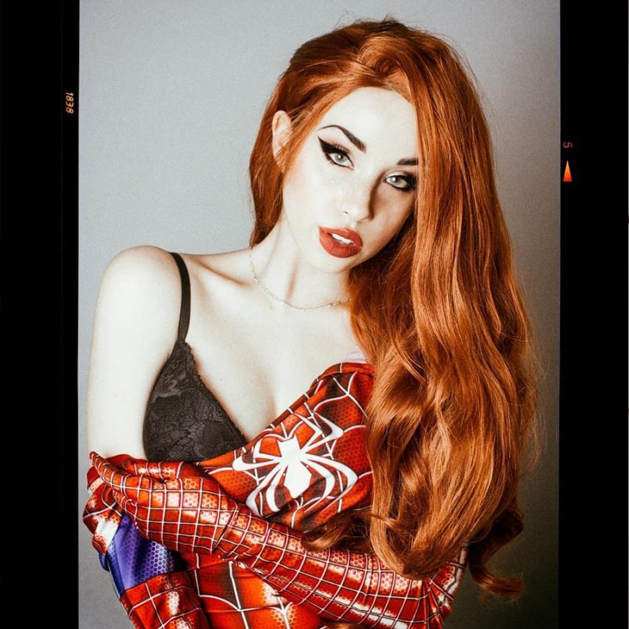 Musegetes Red Orange Body Wave Synthetic Lace Front Wigs HS3032