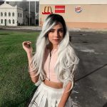 Musegetes Ombre White Blonde Straight Synthetic Lace Front Wigs HS3041