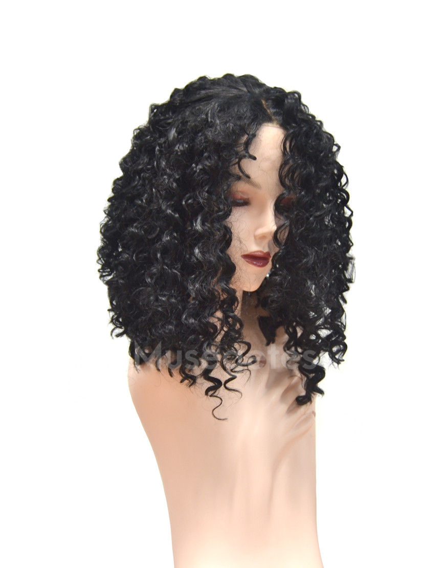 Black Kinky Curly BOB Synthetic Lace Front Wigs HS6048
