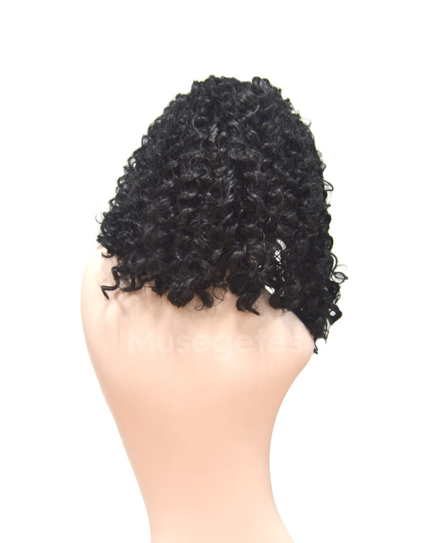 Black Kinky Curly BOB Synthetic Lace Front Wigs HS6048