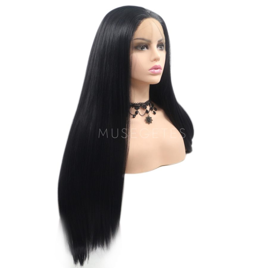 Black Straight Synthetic Lace Front Wigs HS6059